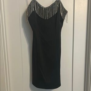 Elegant Black Dress with Silver Accents